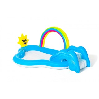 Nafukovací zahradní hřiště Sunny Rainbow 257x145x91cm BESTWAY + skluzavka