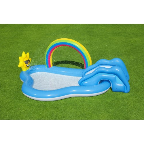 Nafukovací zahradní hřiště Sunny Rainbow 257x145x91cm BESTWAY + skluzavka
