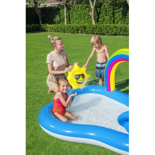 Nafukovací zahradní hřiště Sunny Rainbow 257x145x91cm BESTWAY + skluzavka