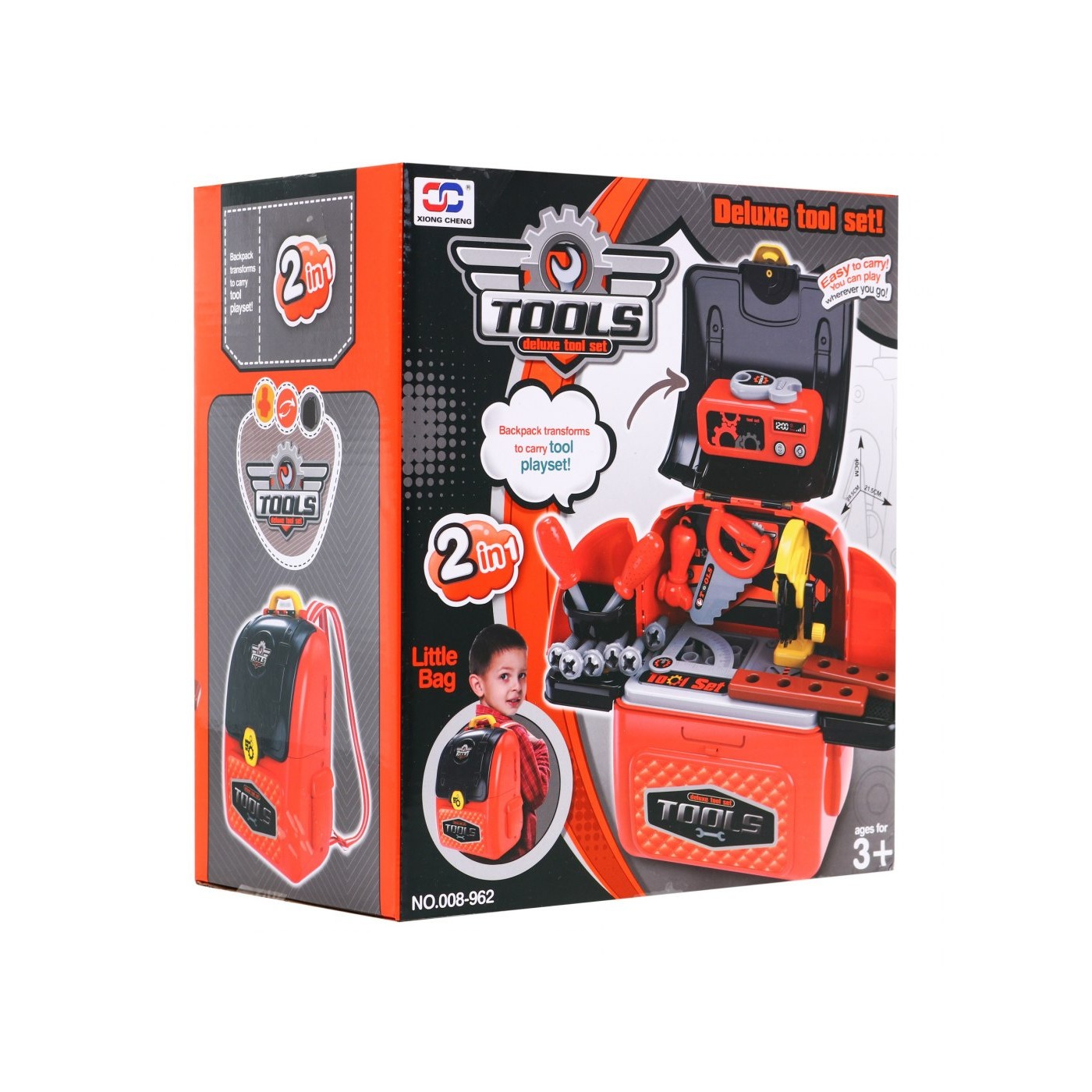Batoh 2v1 Dětská dílna 3Přenosná DIY sada Nástroje Příslušenství
