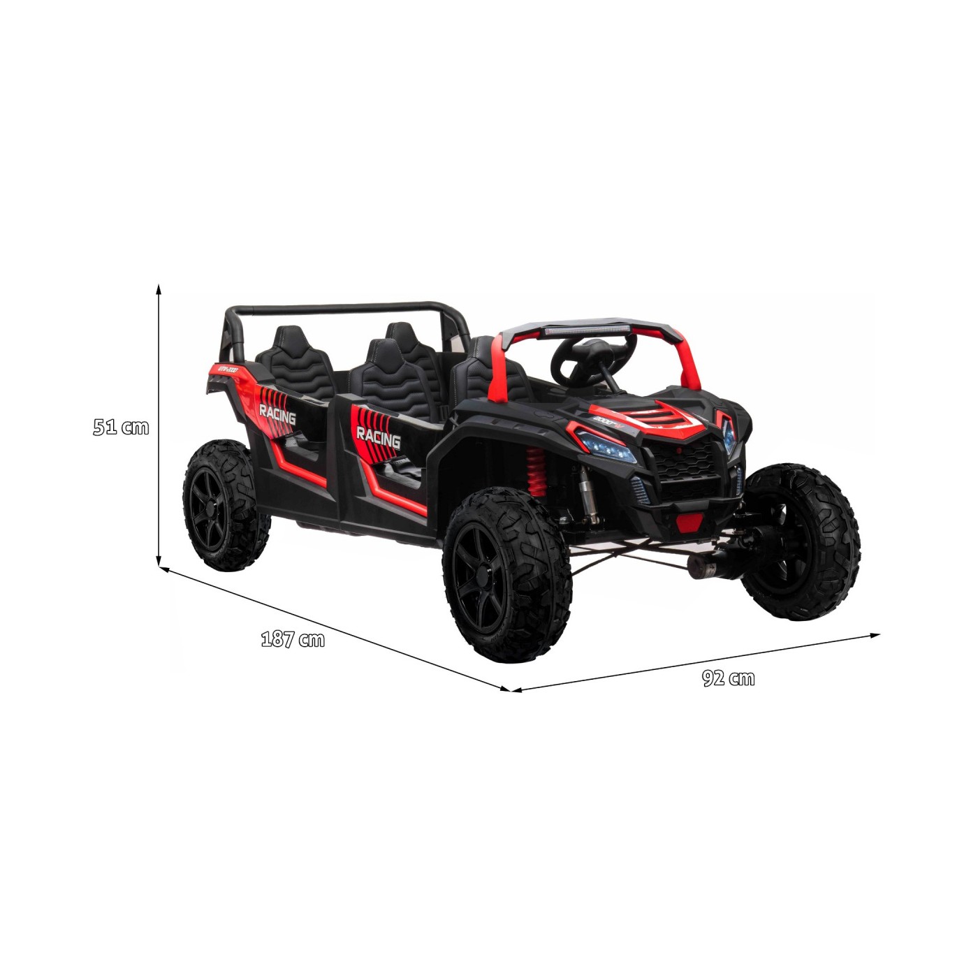 4místná bugina ATV RACING UTV2000 červená