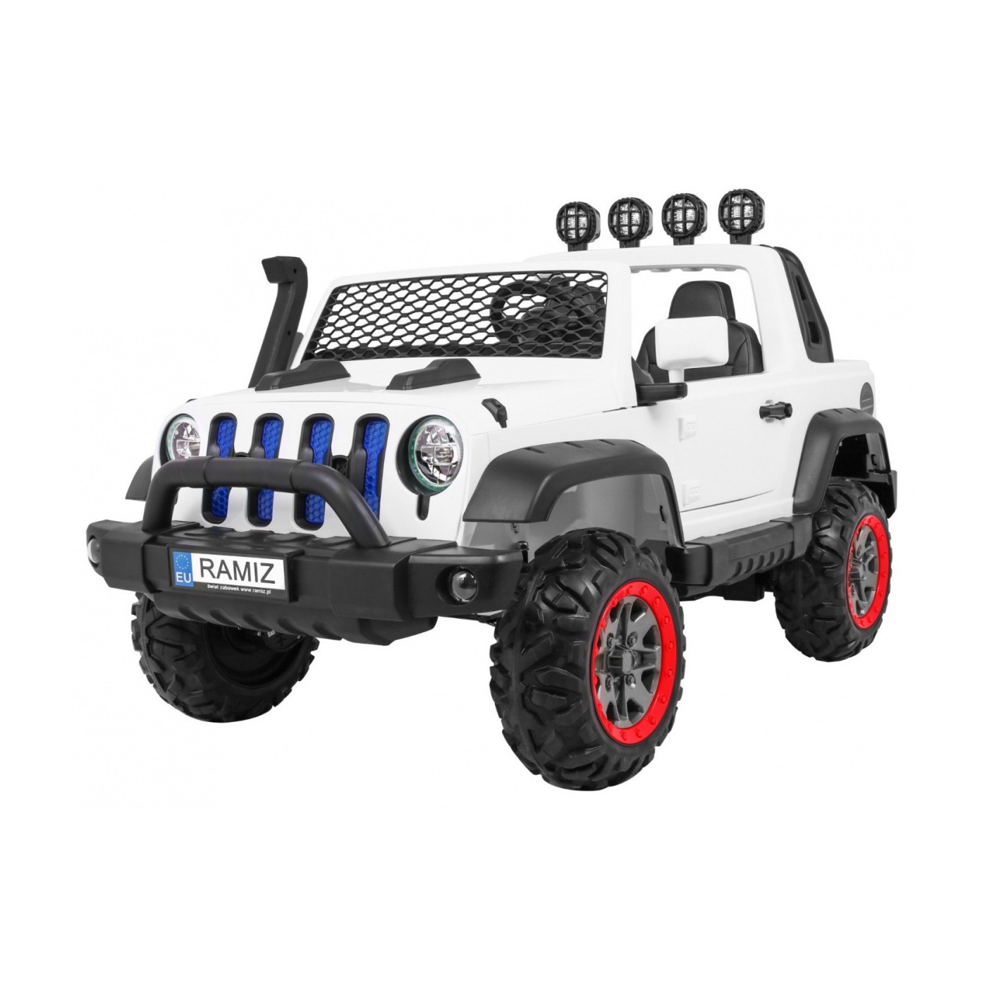 Allroad terénní auto pro 2 děti bílá + Naped 4x4 + dálkové ovládání + pomalý start + MP3 LED