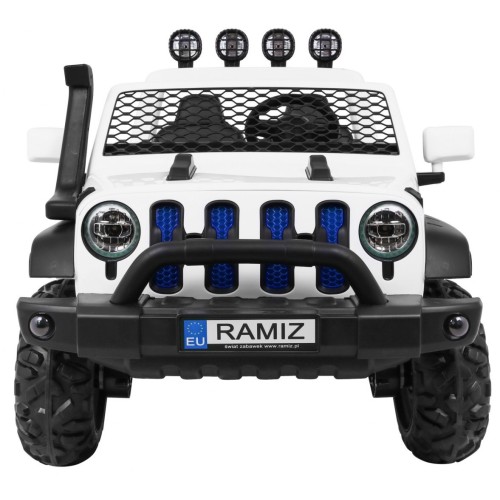 Allroad terénní auto pro 2 děti bílá + Naped 4x4 + dálkové ovládání + pomalý start + MP3 LED