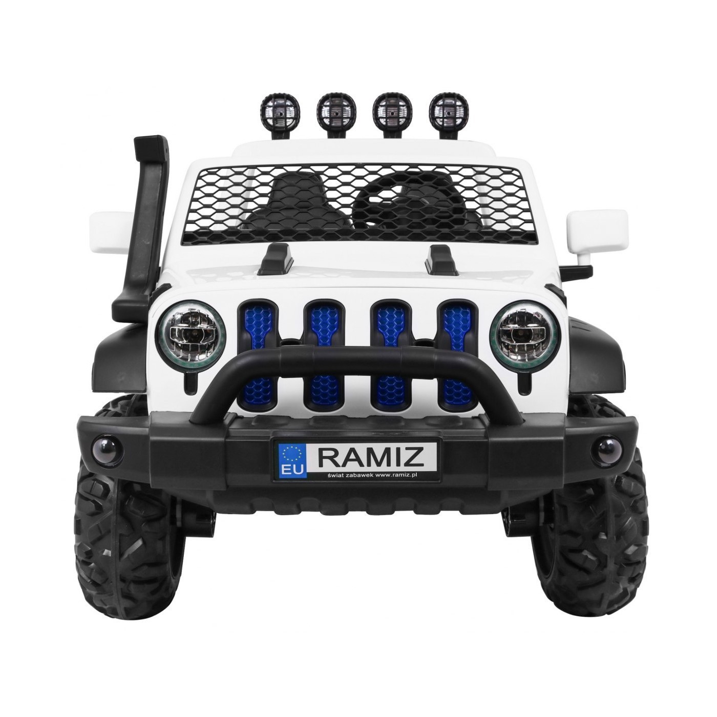 Allroad terénní auto pro 2 děti bílá + Naped 4x4 + dálkové ovládání + pomalý start + MP3 LED