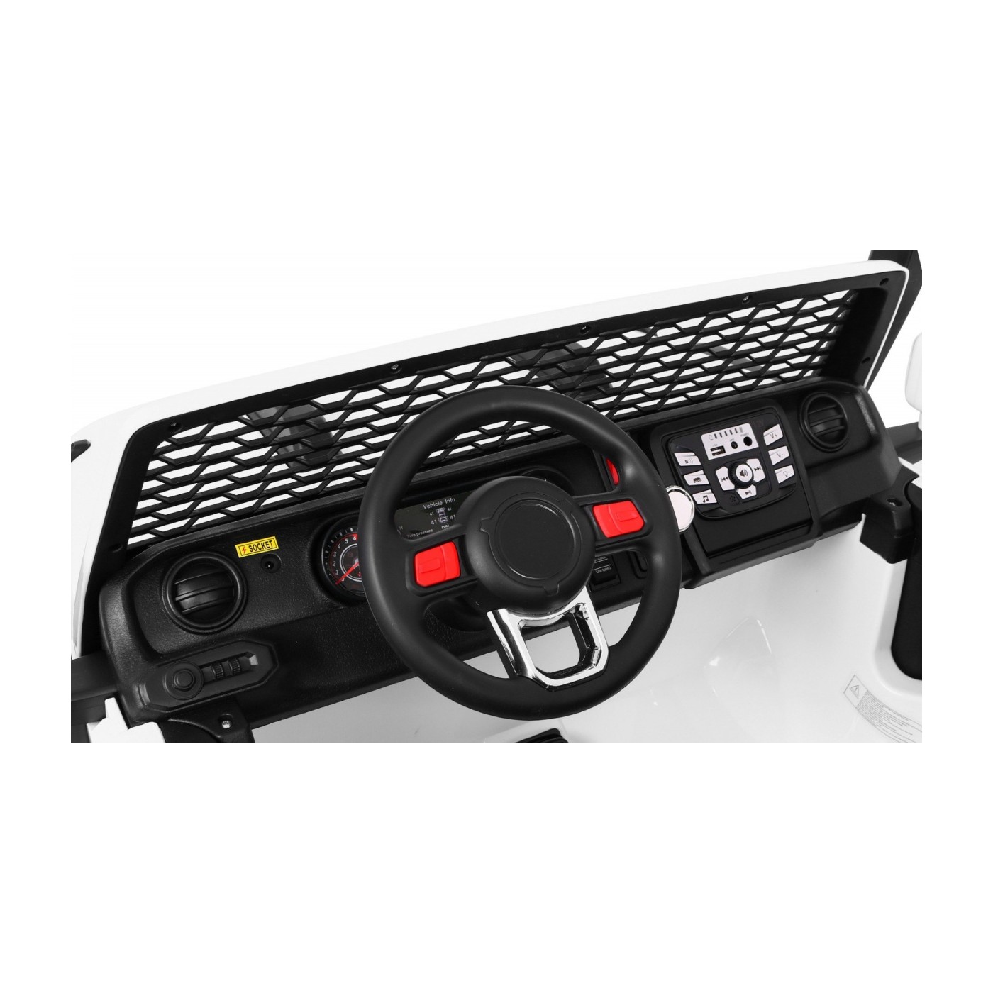 Allroad terénní auto pro 2 děti bílá + Naped 4x4 + dálkové ovládání + pomalý start + MP3 LED
