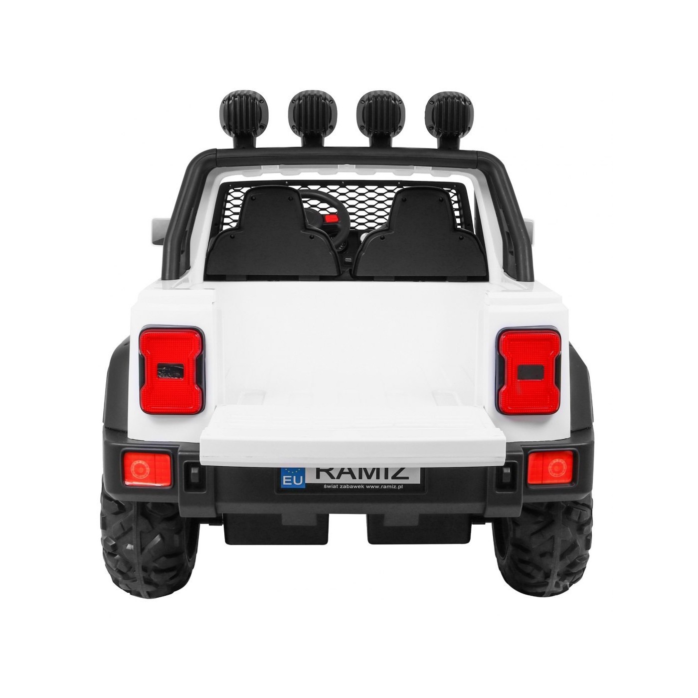 Allroad terénní auto pro 2 děti bílá + Naped 4x4 + dálkové ovládání + pomalý start + MP3 LED