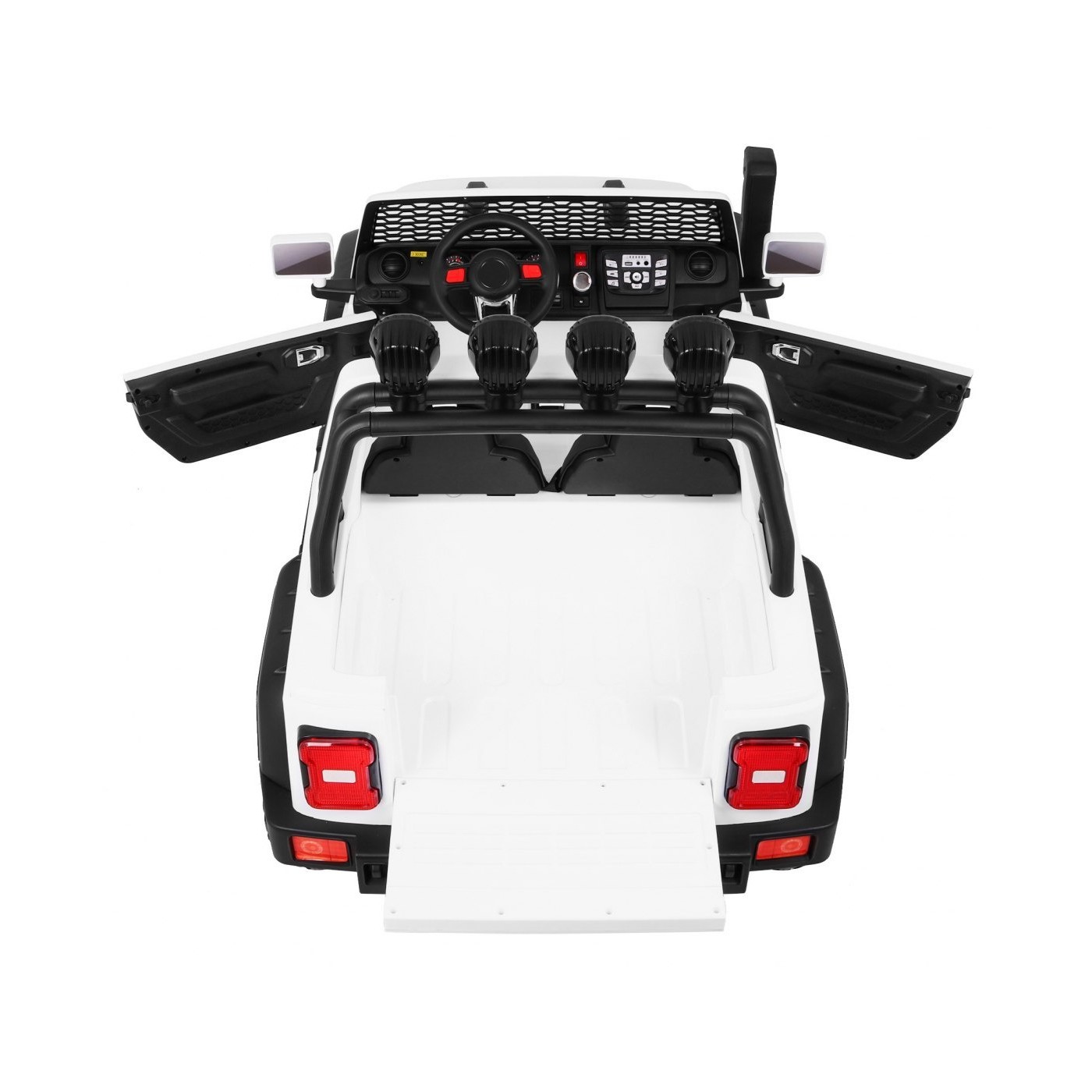 Allroad terénní auto pro 2 děti bílá + Naped 4x4 + dálkové ovládání + pomalý start + MP3 LED