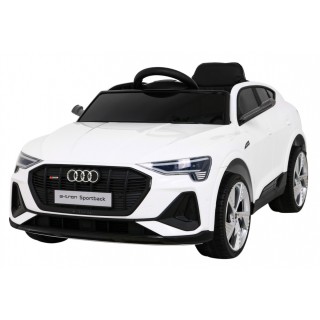 Audi E-Tron Sportback Kids bílá Remote 4x4 Drive Slow Start Rádio MP3 LED