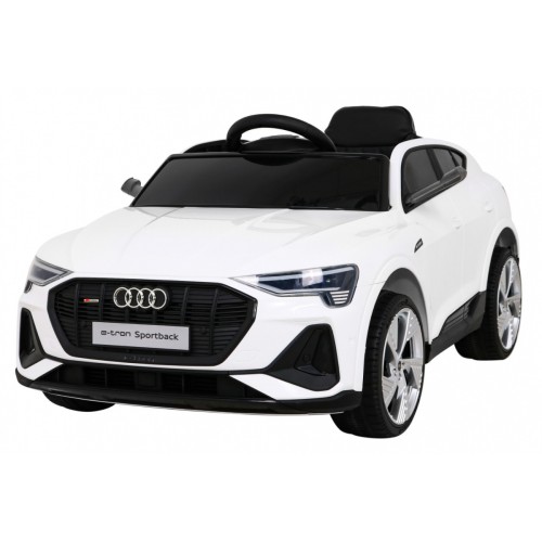 Audi E-Tron Sportback Kids bílá Remote 4x4 Drive Slow Start Rádio MP3 LED