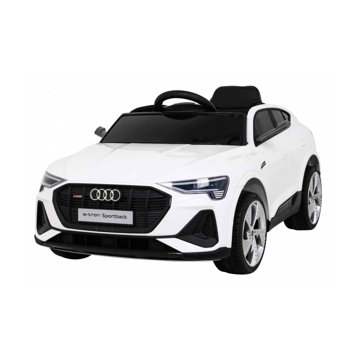 Audi E-Tron Sportback Kids bílá Remote 4x4 Drive Slow Start Rádio MP3 LED