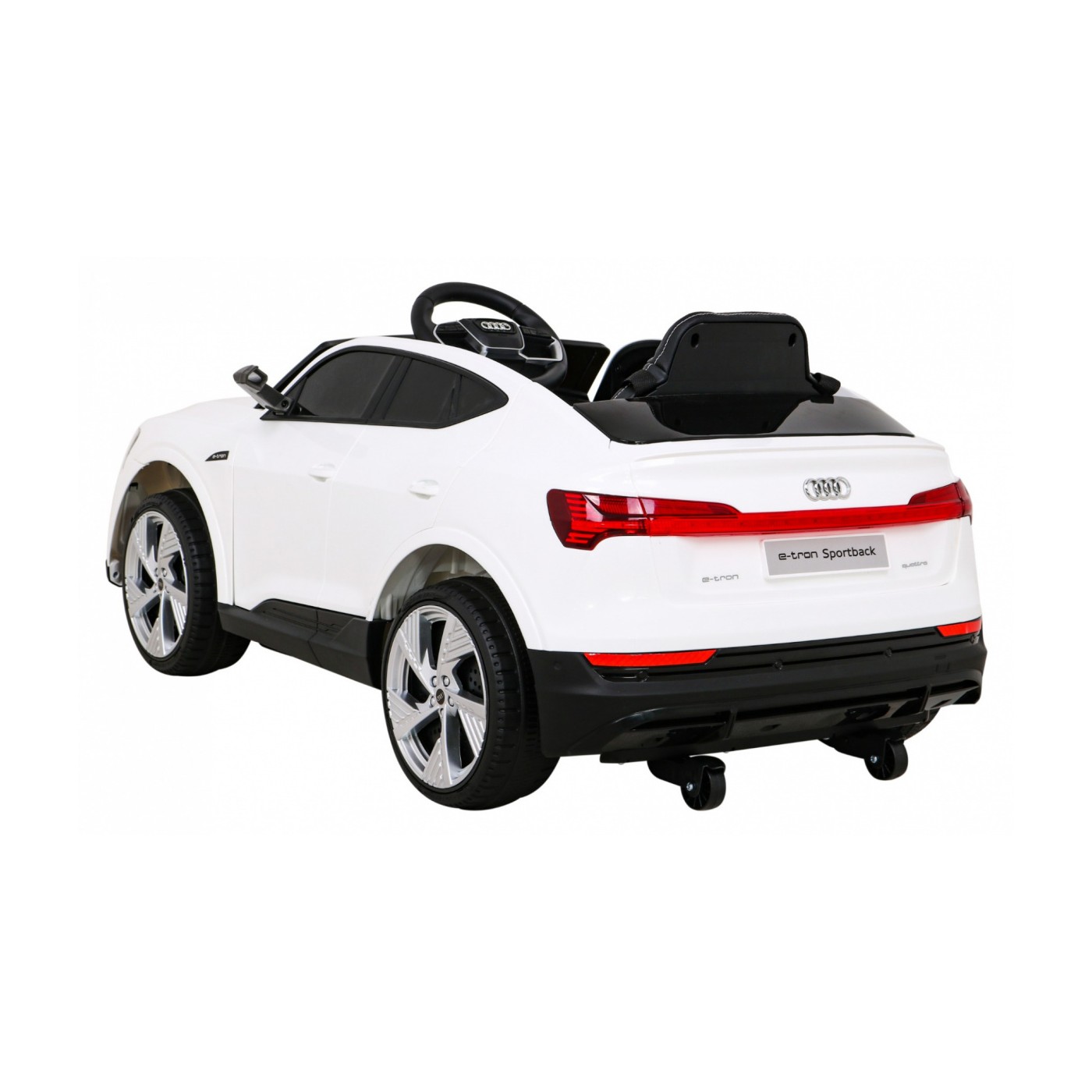 Audi E-Tron Sportback Kids bílá Remote 4x4 Drive Slow Start Rádio MP3 LED