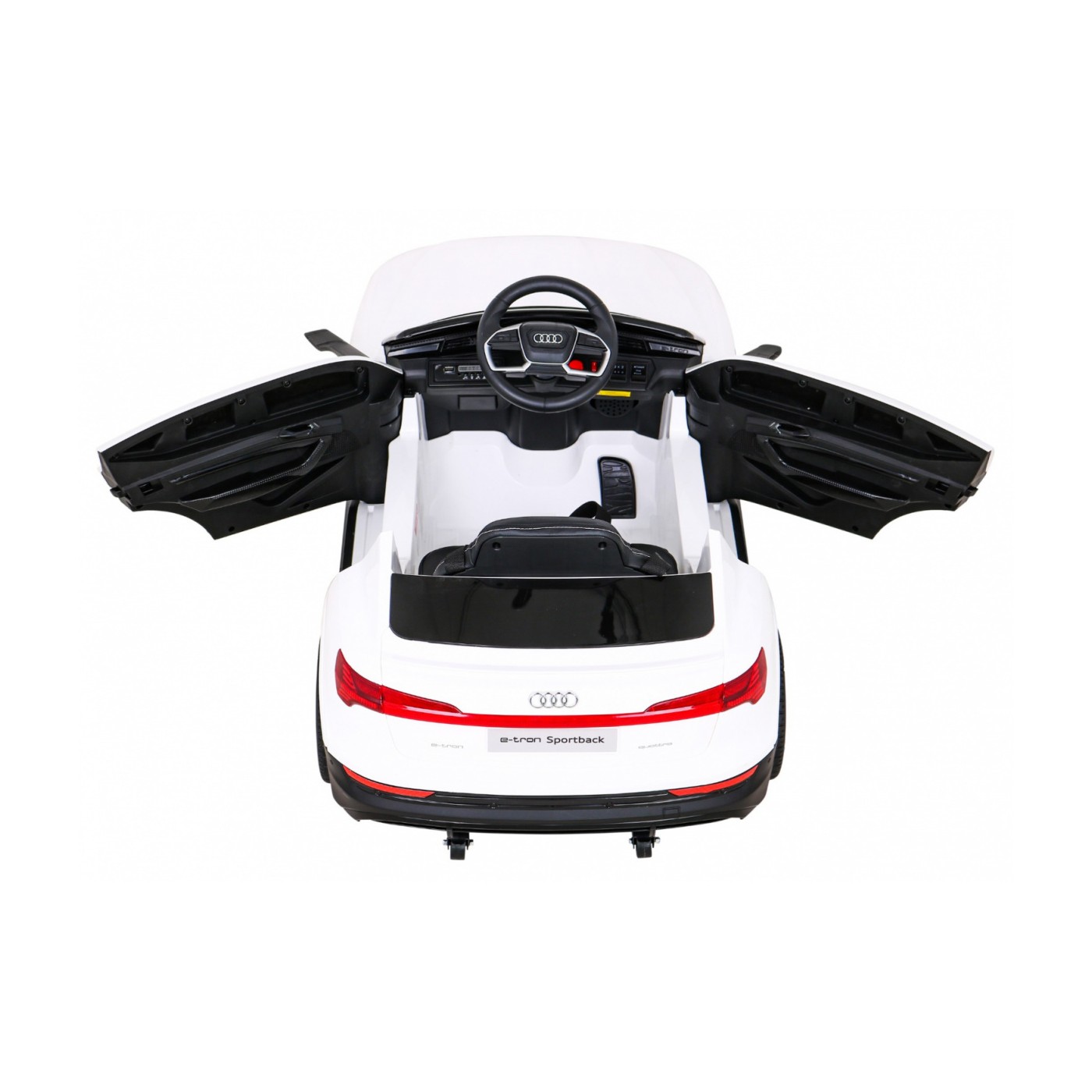 Audi E-Tron Sportback Kids bílá Remote 4x4 Drive Slow Start Rádio MP3 LED