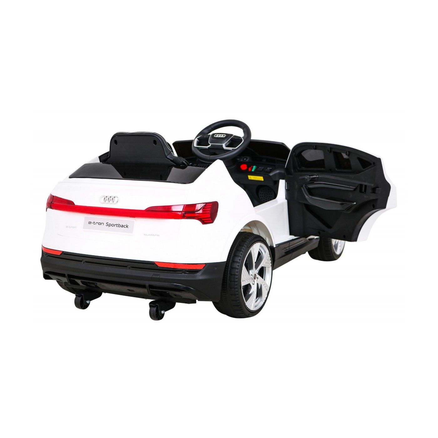 Audi E-Tron Sportback Kids bílá Remote 4x4 Drive Slow Start Rádio MP3 LED