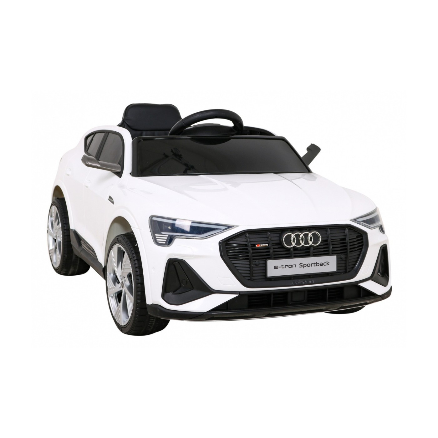 Audi E-Tron Sportback Kids bílá Remote 4x4 Drive Slow Start Rádio MP3 LED