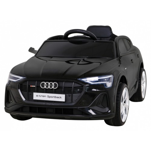 Audi E-Tron Sportback Kids černý + dálkové ovládání + pohon 4x4 + pomalý start + MP3 rádio + LED