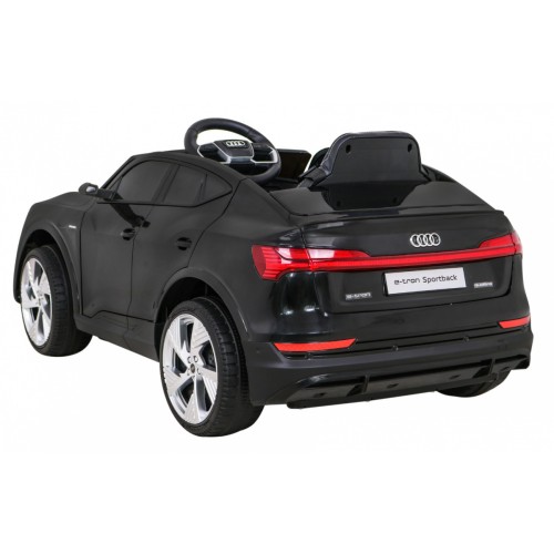Audi E-Tron Sportback Kids černý + dálkové ovládání + pohon 4x4 + pomalý start + MP3 rádio + LED