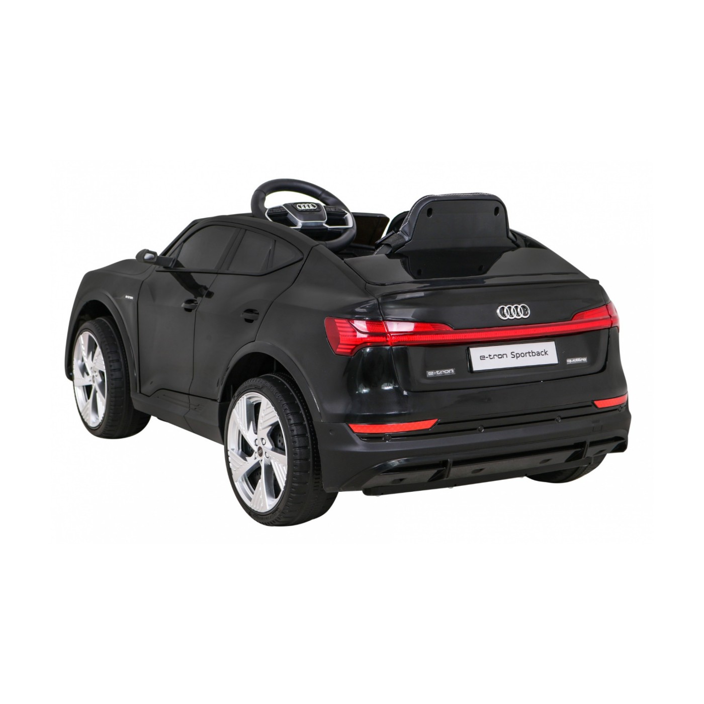 Audi E-Tron Sportback Kids černý + dálkové ovládání + pohon 4x4 + pomalý start + MP3 rádio + LED