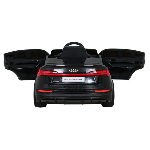Audi E-Tron Sportback Kids černý + dálkové ovládání + pohon 4x4 + pomalý start + MP3 rádio + LED