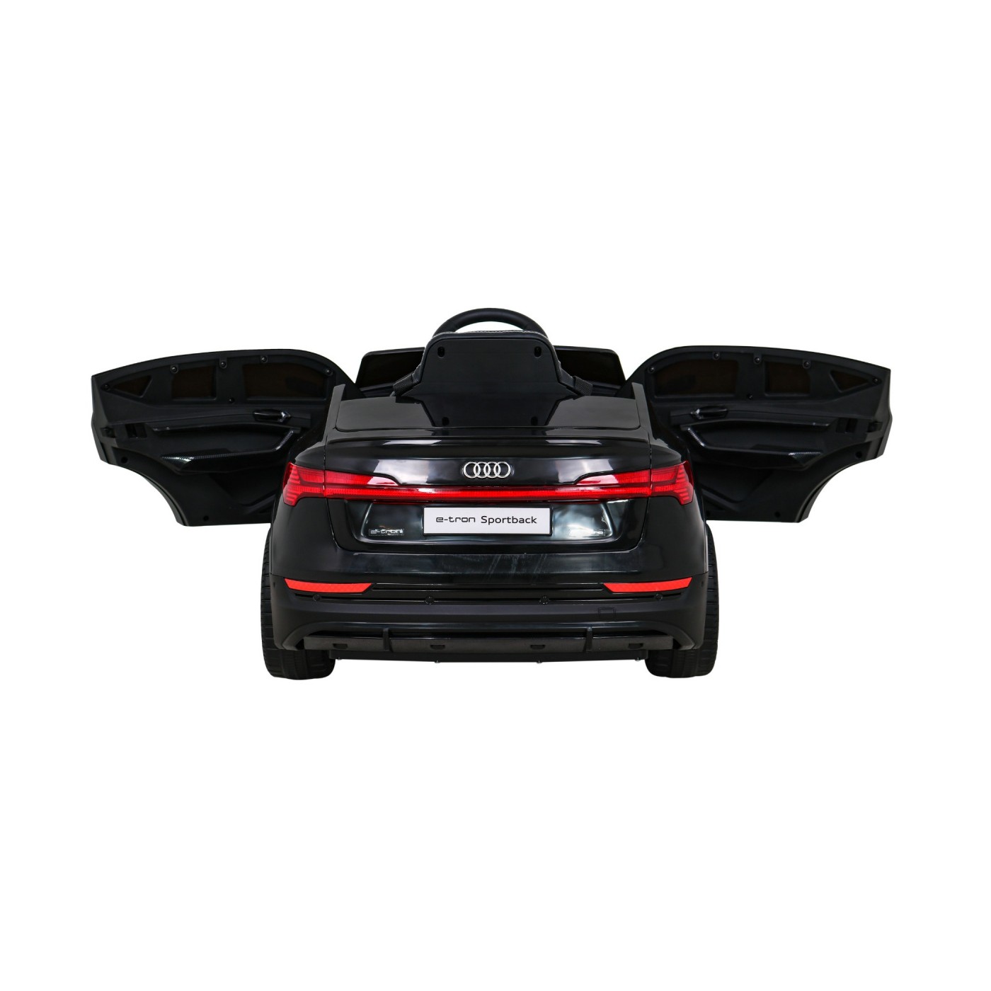 Audi E-Tron Sportback Kids černý + dálkové ovládání + pohon 4x4 + pomalý start + MP3 rádio + LED