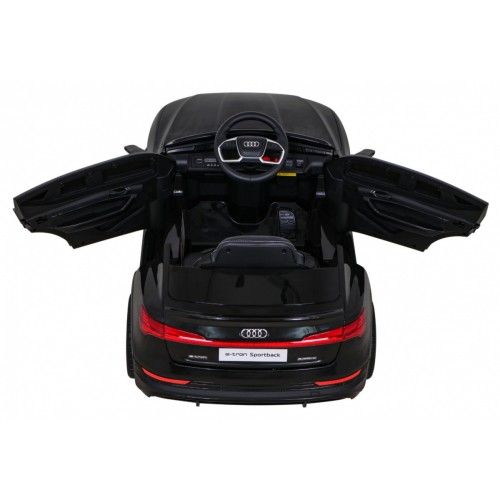 Audi E-Tron Sportback Kids černý + dálkové ovládání + pohon 4x4 + pomalý start + MP3 rádio + LED