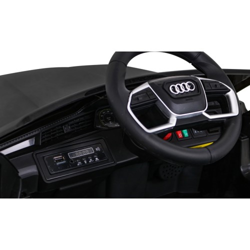 Audi E-Tron Sportback Kids černý + dálkové ovládání + pohon 4x4 + pomalý start + MP3 rádio + LED