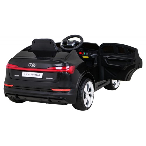 Audi E-Tron Sportback Kids černý + dálkové ovládání + pohon 4x4 + pomalý start + MP3 rádio + LED