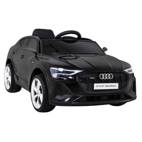Audi E-Tron Sportback Kids černý + dálkové ovládání + pohon 4x4 + pomalý start + MP3 rádio + LED