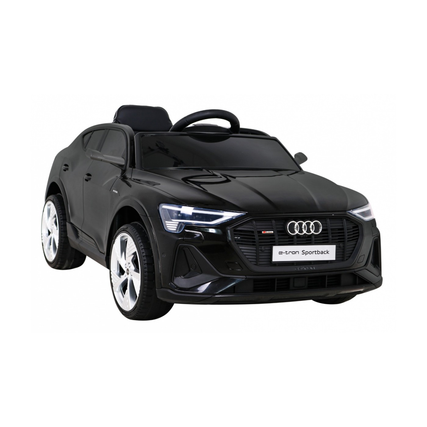 Audi E-Tron Sportback Kids černý + dálkové ovládání + pohon 4x4 + pomalý start + MP3 rádio + LED