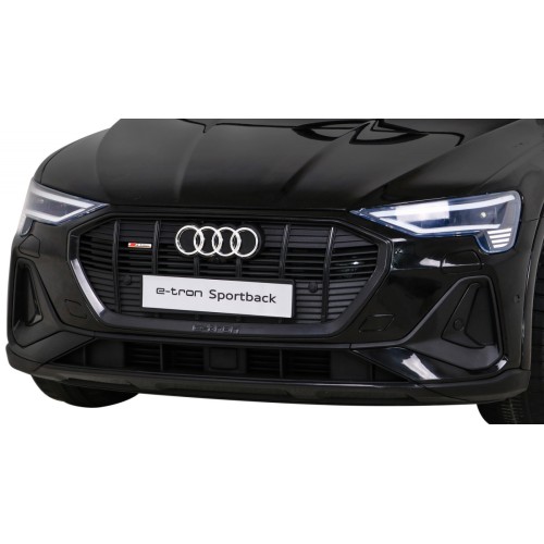 Audi E-Tron Sportback Kids černý + dálkové ovládání + pohon 4x4 + pomalý start + MP3 rádio + LED