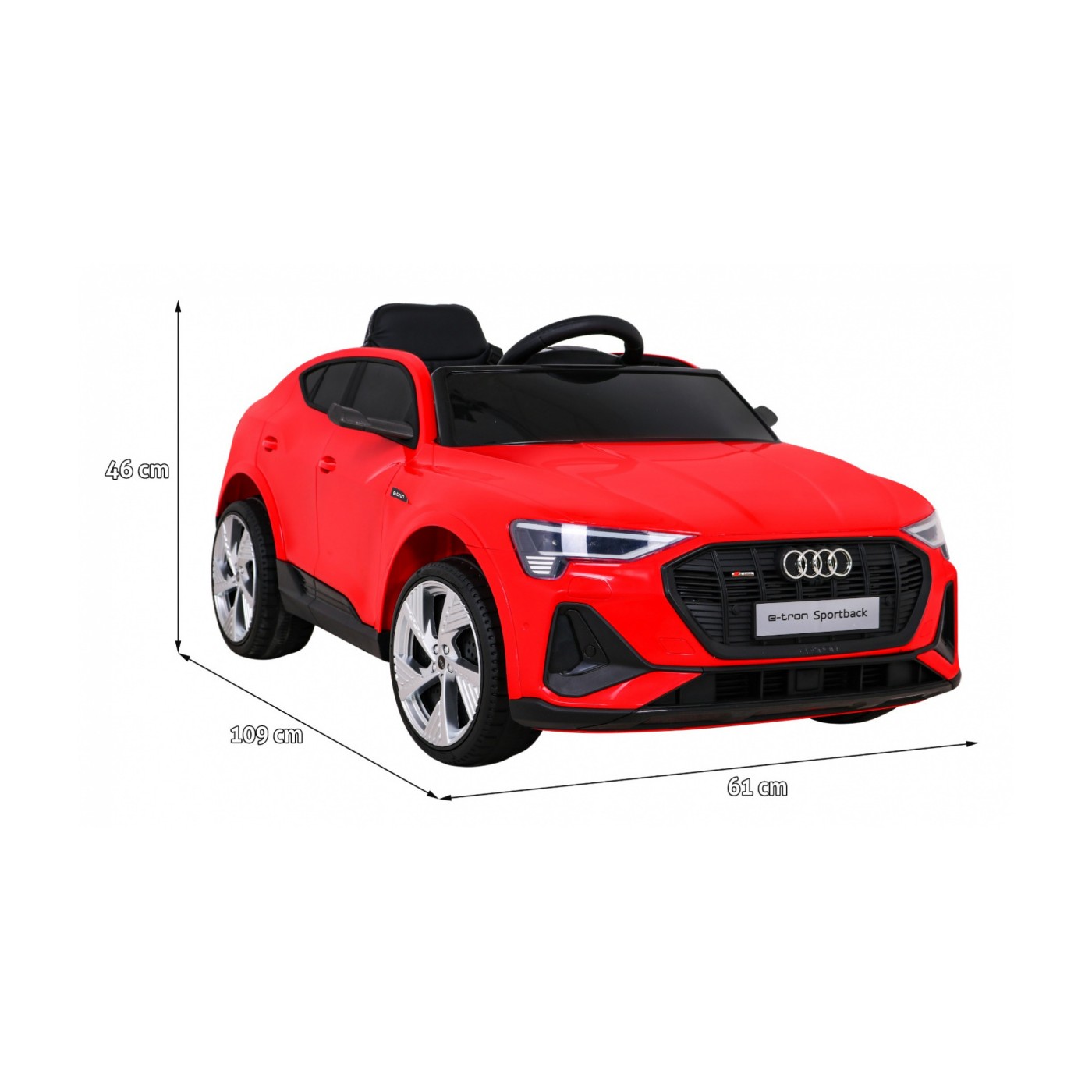 Audi E-Tron Sportback Kids červená Remote Drive 4x4 Rádio s pomalým startem MP3 LED