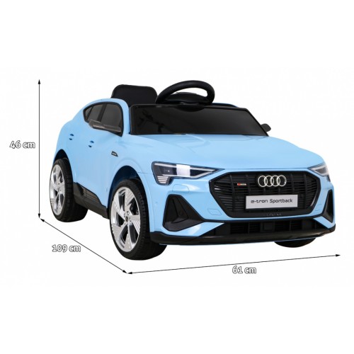 Audi E-Tron Sportback Kids Blue Remote Drive 4x4 Rádio s pomalým startem MP3 LED