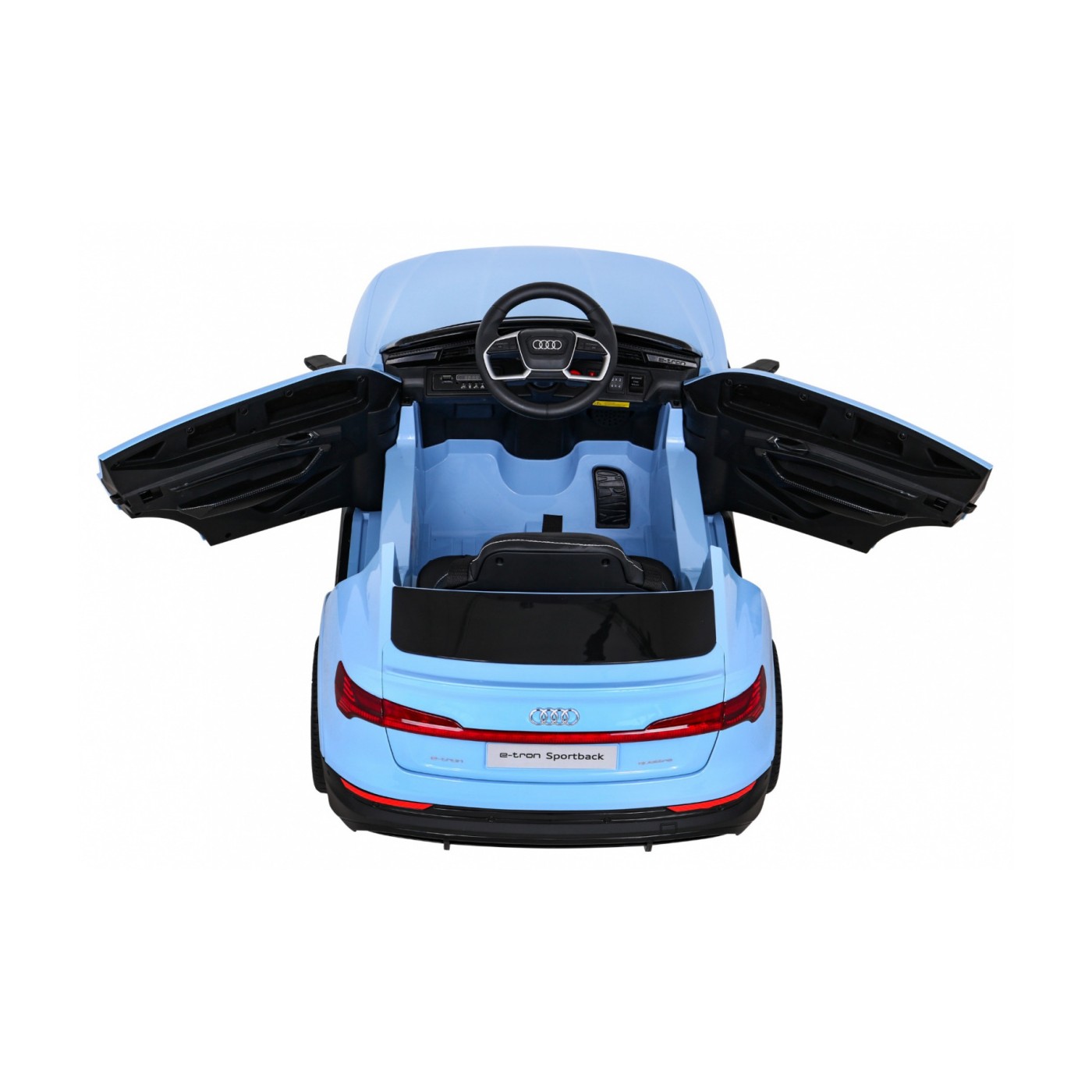 Audi E-Tron Sportback Kids Blue Remote Drive 4x4 Rádio s pomalým startem MP3 LED