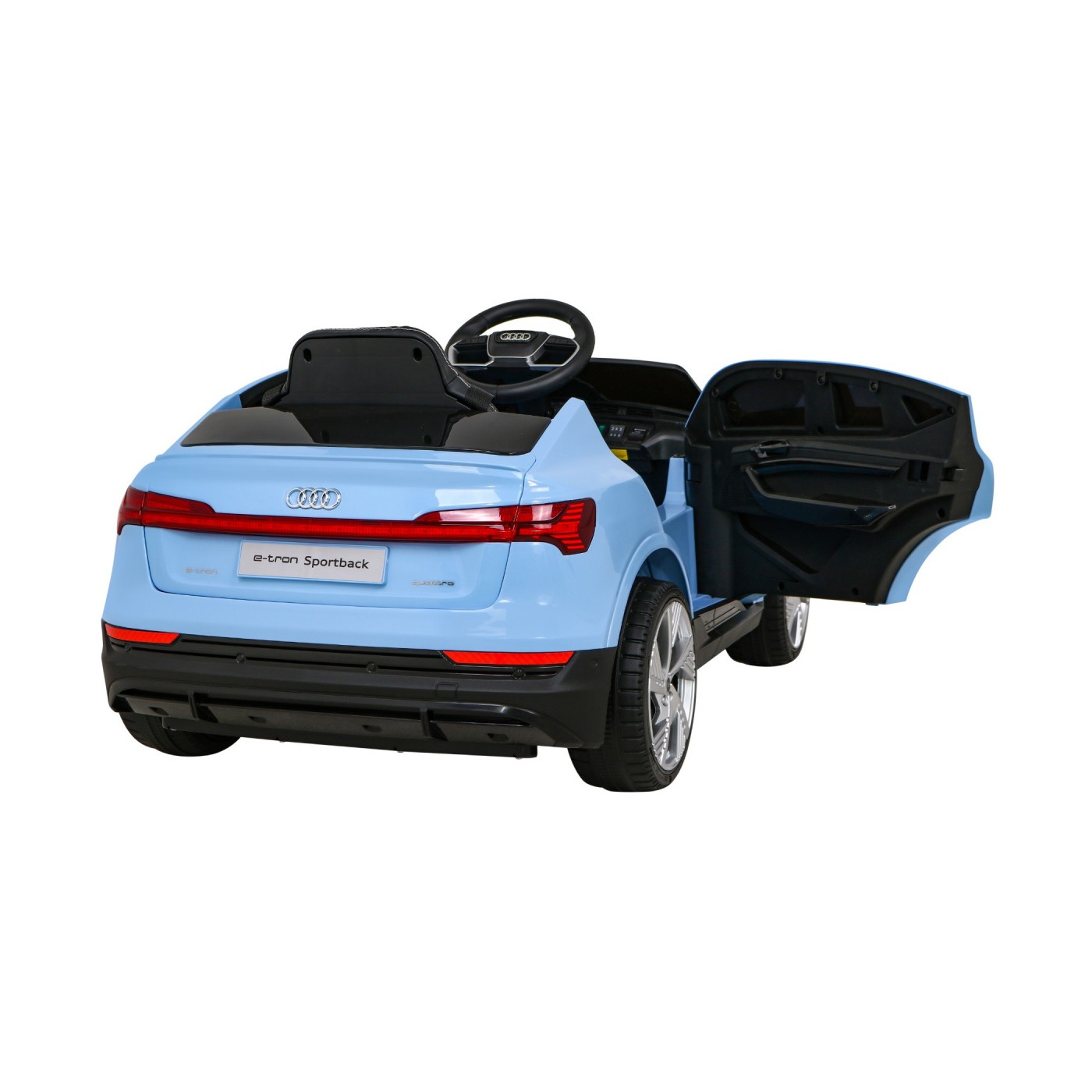 Audi E-Tron Sportback Kids Blue Remote Drive 4x4 Rádio s pomalým startem MP3 LED