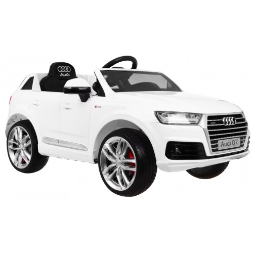 Audi Q7 Quattro S-Line Bateriové Bílé Dálkové Ovládání Pomalý Start EVA Rádio MP3 LED