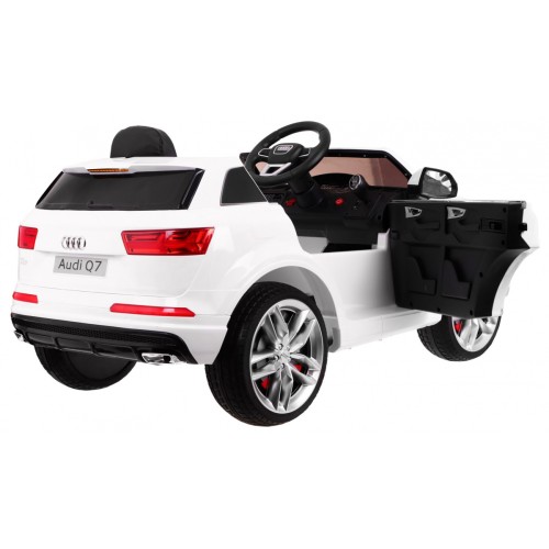 Audi Q7 Quattro S-Line Bateriové Bílé Dálkové Ovládání Pomalý Start EVA Rádio MP3 LED