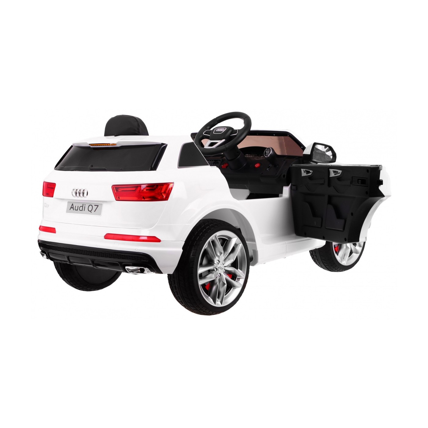 Audi Q7 Quattro S-Line Bateriové Bílé Dálkové Ovládání Pomalý Start EVA Rádio MP3 LED