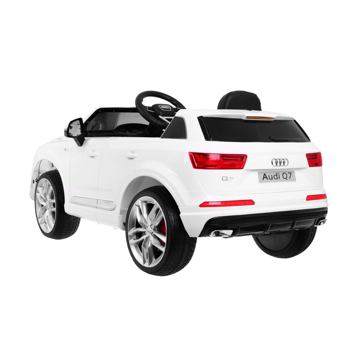 Audi Q7 Quattro S-Line Bateriové Bílé Dálkové Ovládání Pomalý Start EVA Rádio MP3 LED