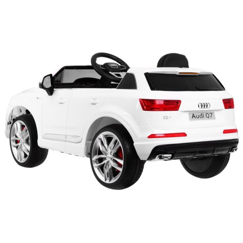 Audi Q7 Quattro S-Line Bateriové Bílé Dálkové Ovládání Pomalý Start EVA Rádio MP3 LED