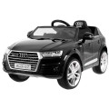 Audi Q7 Quattro S-Line Baterie Černý + Dálkové Ovládání + Pomalý Start + EVA + Rádio MP3 LED