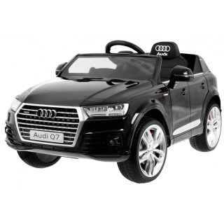 Audi Q7 Quattro S-Line Baterie Černý + Dálkové Ovládání + Pomalý Start + EVA + Rádio MP3 LED