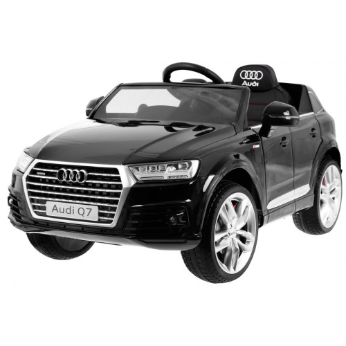 Audi Q7 Quattro S-Line Baterie Černý + Dálkové Ovládání + Pomalý Start + EVA + Rádio MP3 LED