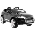 Audi Q7 Quattro S-Line Baterie Černý + Dálkové Ovládání + Pomalý Start + EVA + Rádio MP3 LED