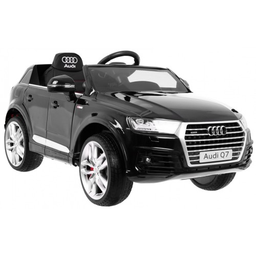 Audi Q7 Quattro S-Line Baterie Černý + Dálkové Ovládání + Pomalý Start + EVA + Rádio MP3 LED