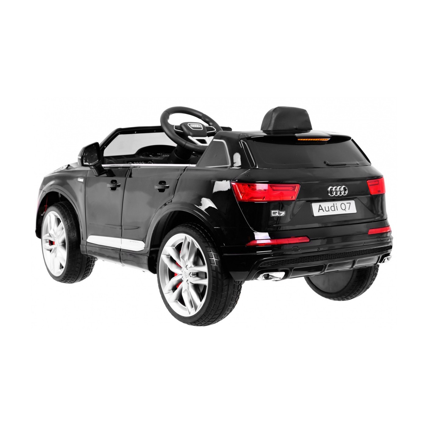 Audi Q7 Quattro S-Line Baterie Černý + Dálkové Ovládání + Pomalý Start + EVA + Rádio MP3 LED