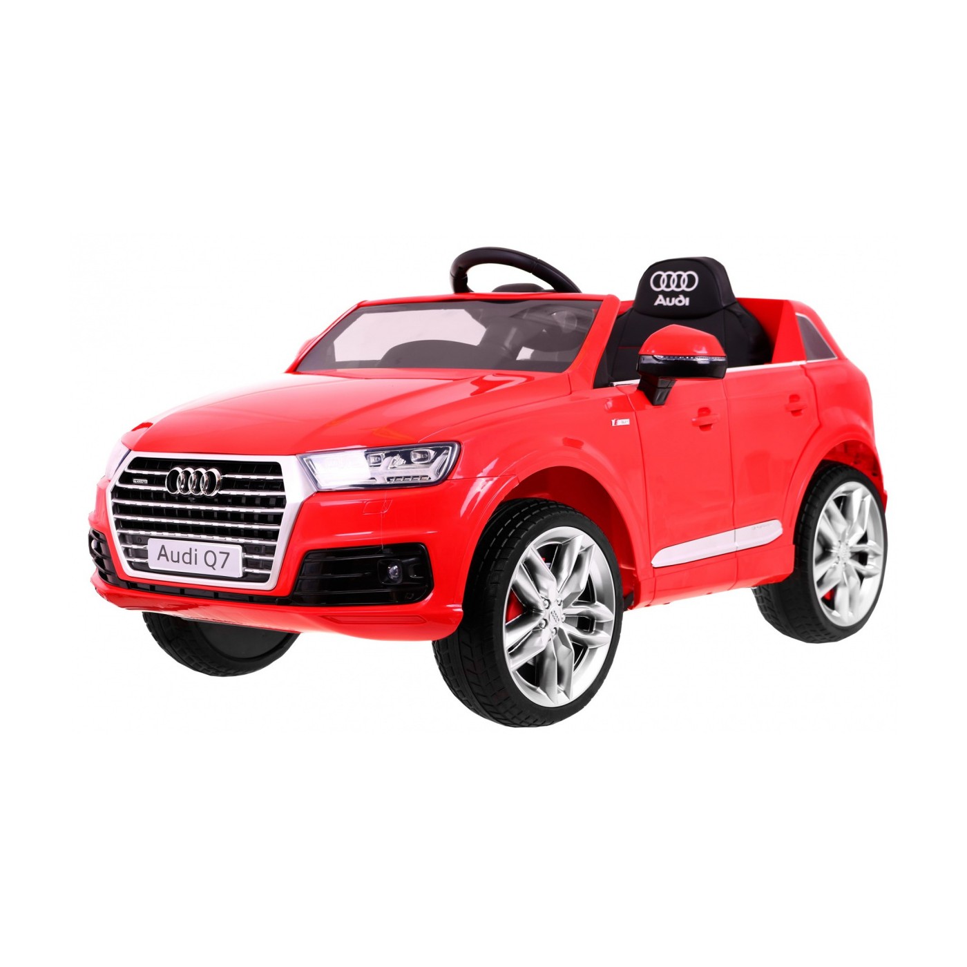 Audi Q7 Quattro S-Line Bateriové Červené Dálkové Ovládání Pomalý Start EVA Rádio MP3 LED