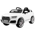 Bateriový lak Audi Q7 Quattro S-Line bílý + dálkové ovládání + pomalý start + EVA + MP3 rádio