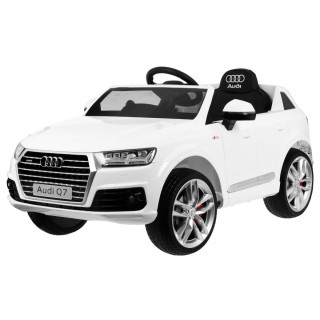 Bateriový lak Audi Q7 Quattro S-Line bílý + dálkové ovládání + pomalý start + EVA + MP3 rádio