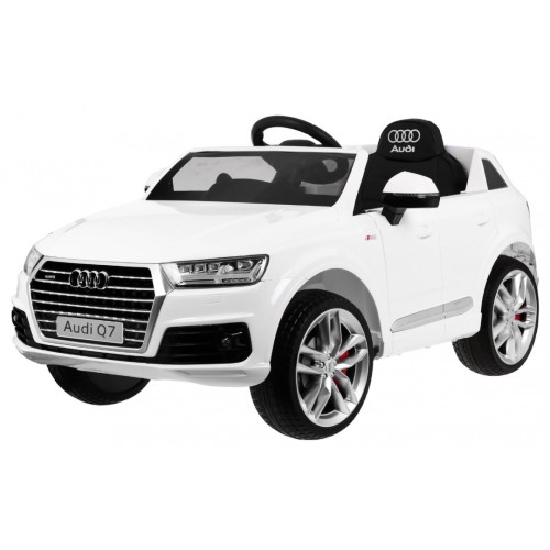 Bateriový lak Audi Q7 Quattro S-Line bílý + dálkové ovládání + pomalý start + EVA + MP3 rádio