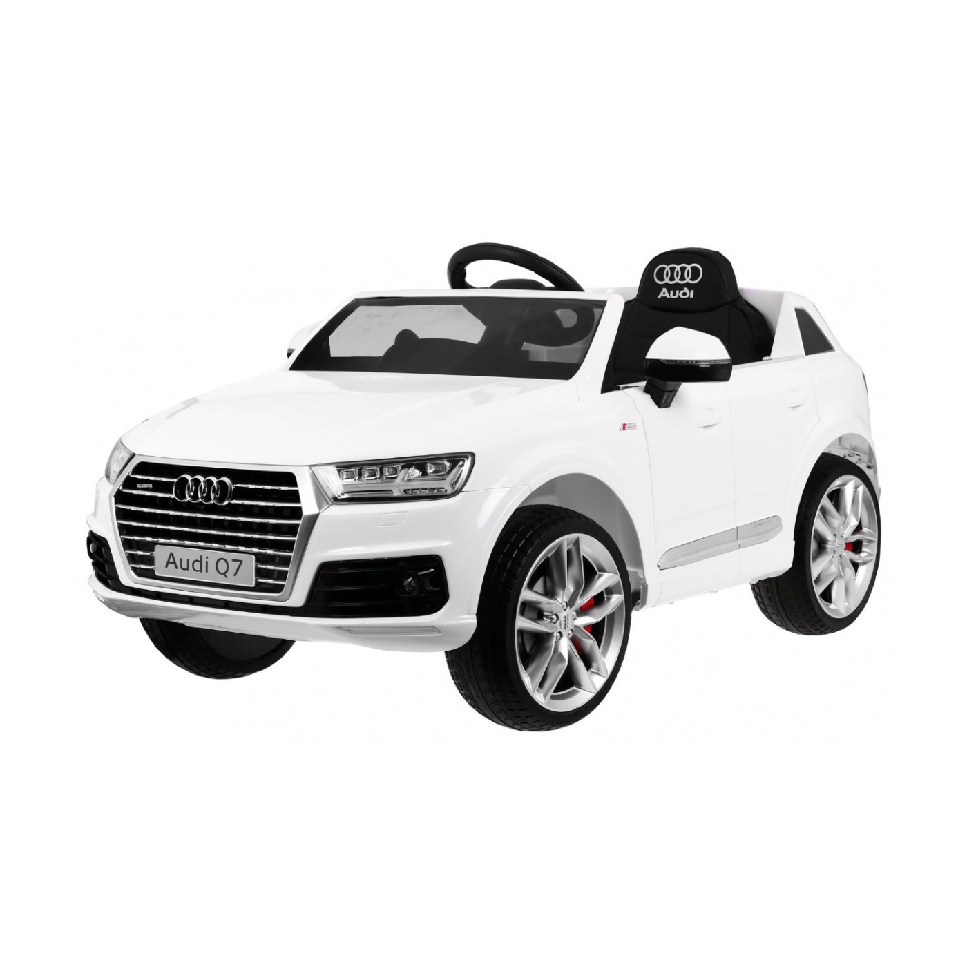Bateriový lak Audi Q7 Quattro S-Line bílý + dálkové ovládání + pomalý start + EVA + MP3 rádio