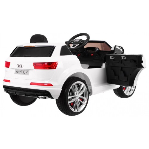 Bateriový lak Audi Q7 Quattro S-Line bílý + dálkové ovládání + pomalý start + EVA + MP3 rádio